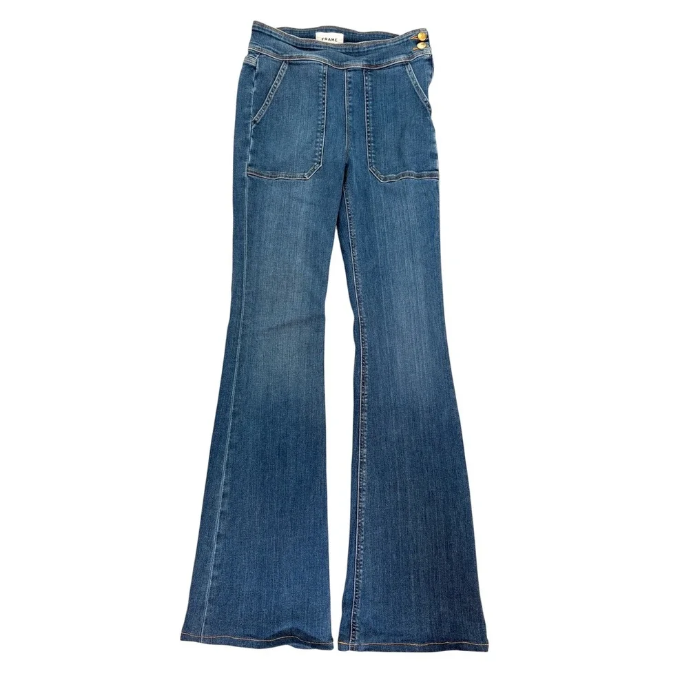 FRAME Le Francoise Flare Sidonia High Rise Jeans LFFF214 Blue 26